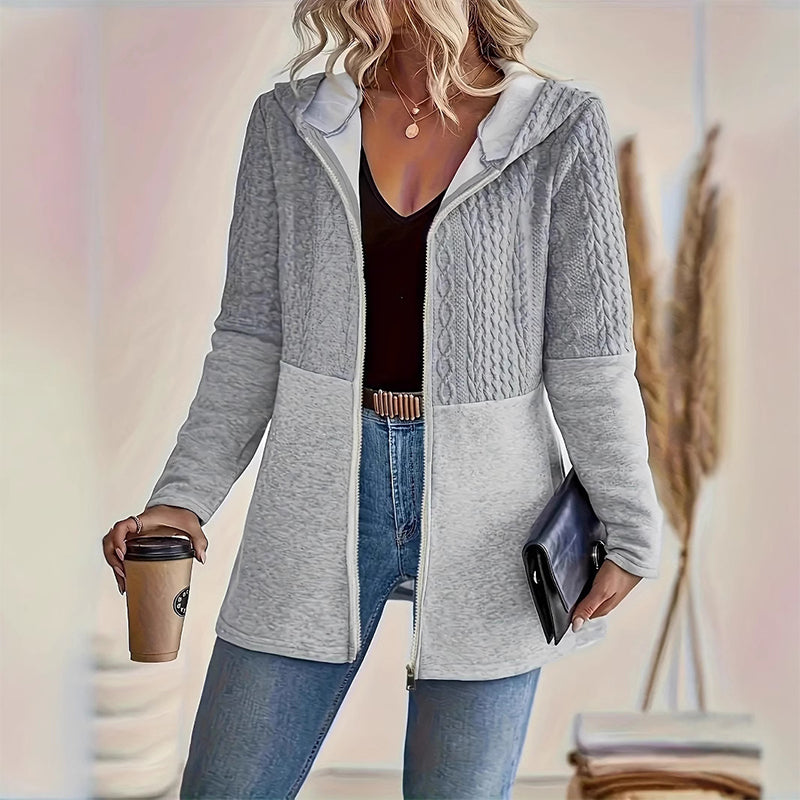 Melisandra - Veste Tendance pour Femme avec Capuche et Fermeture Éclair