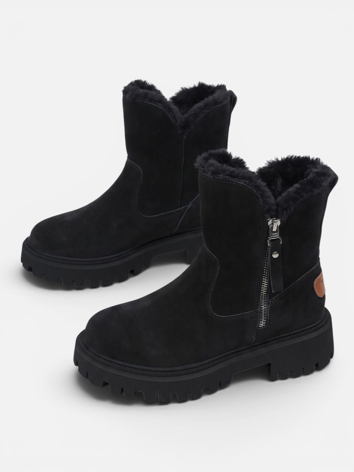 Bottines Femme en Daim Fourrées Semelle Épaisse
