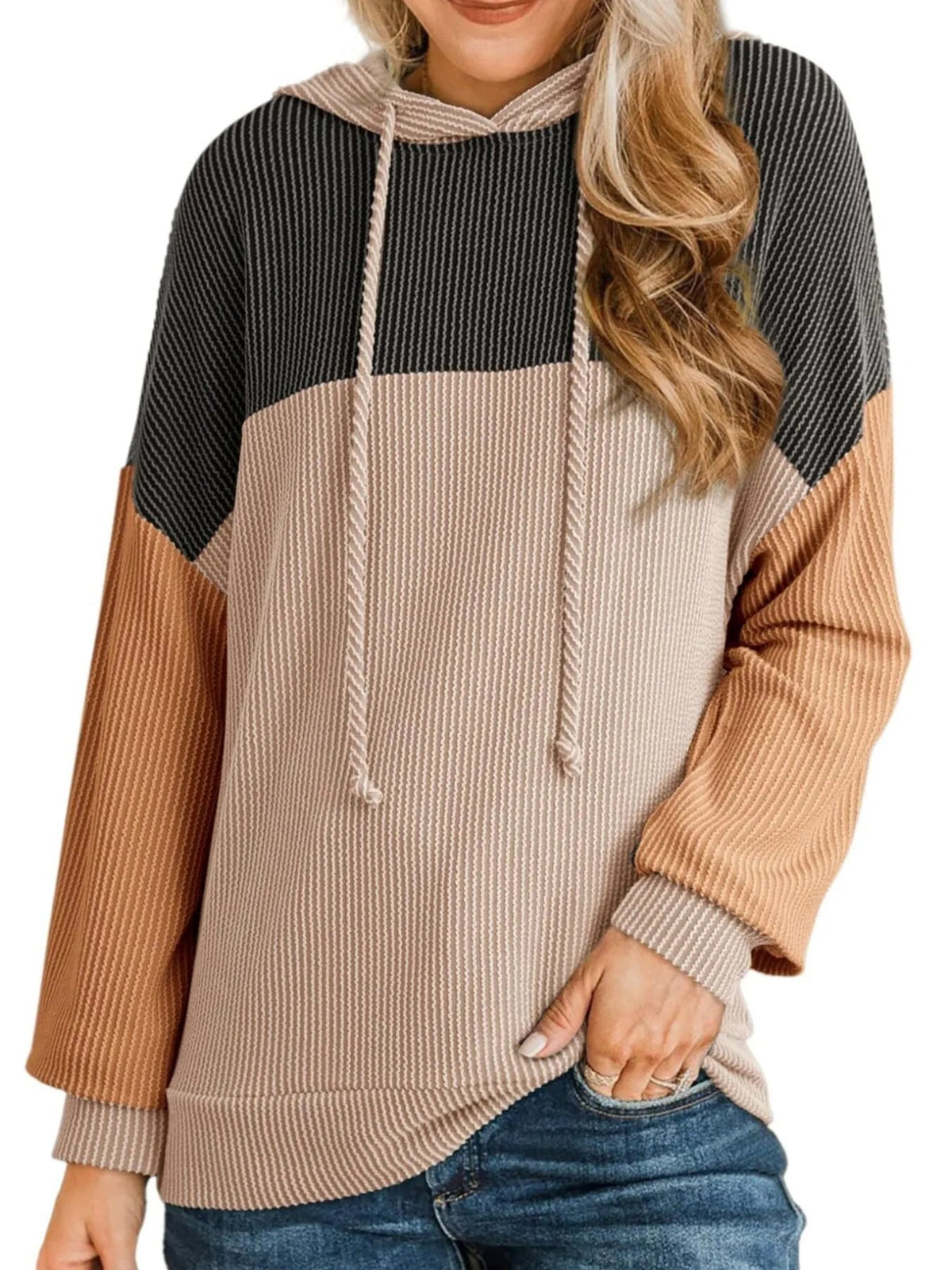 Nymera - Veste hoodie color-block avec cordon ajustable