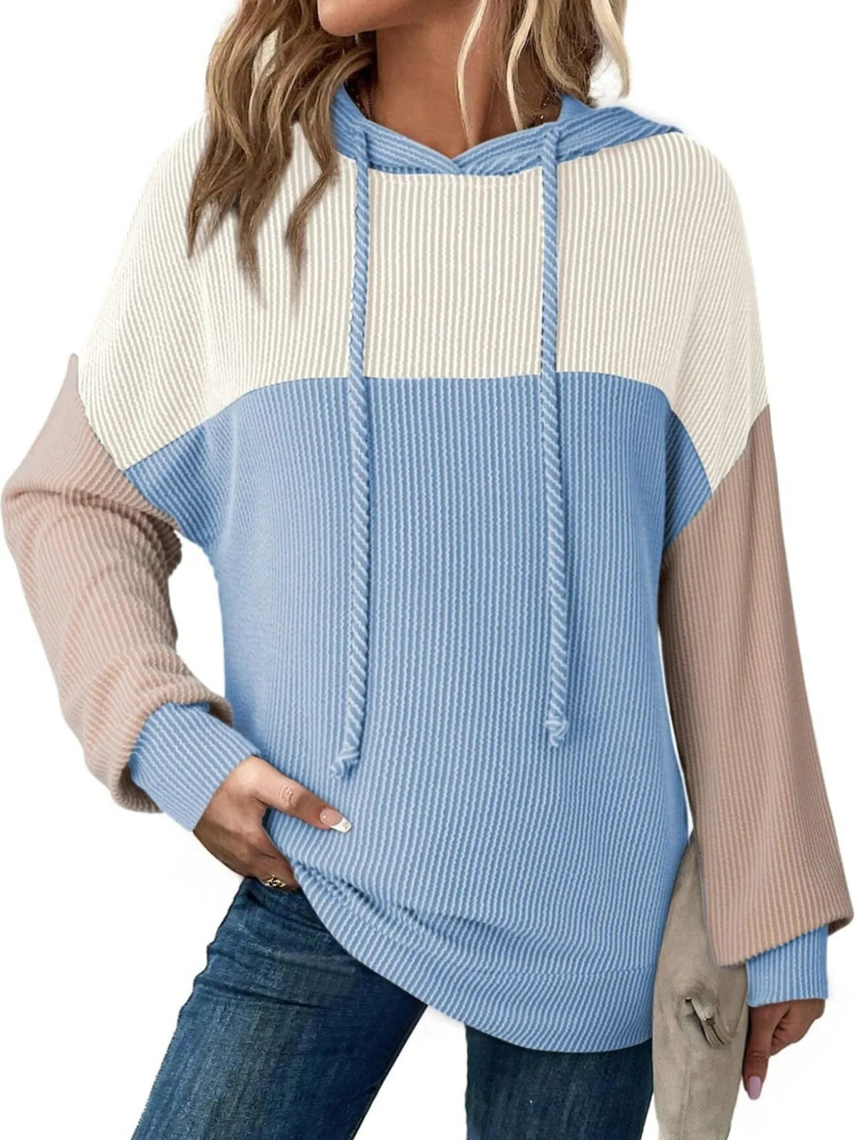 Nymera - Veste hoodie color-block avec cordon ajustable