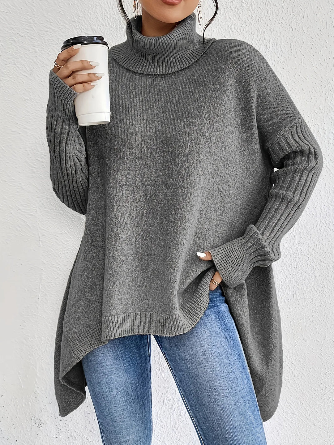 Pull col roulé en cachemire — vue 8