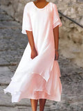 Robe midi coton lin double épaisseur — vue 2