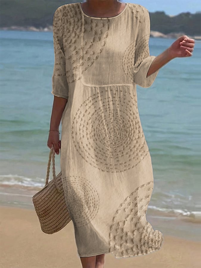 Robe midi fluide Pavessa coton lin — vue 2