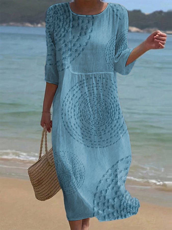 Robe midi fluide Pavessa coton lin — vue 4