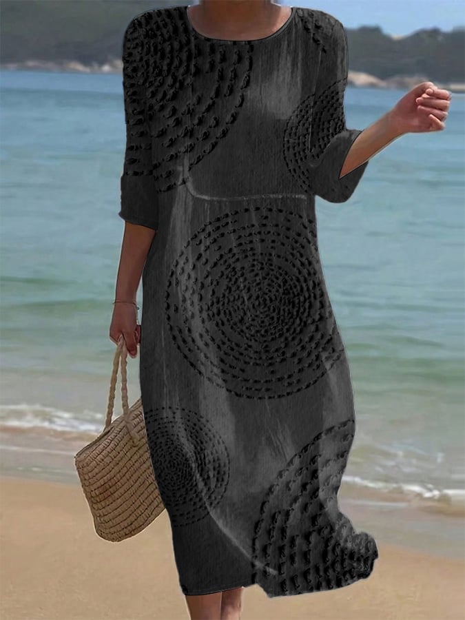 Robe midi fluide Pavessa coton lin — vue 5