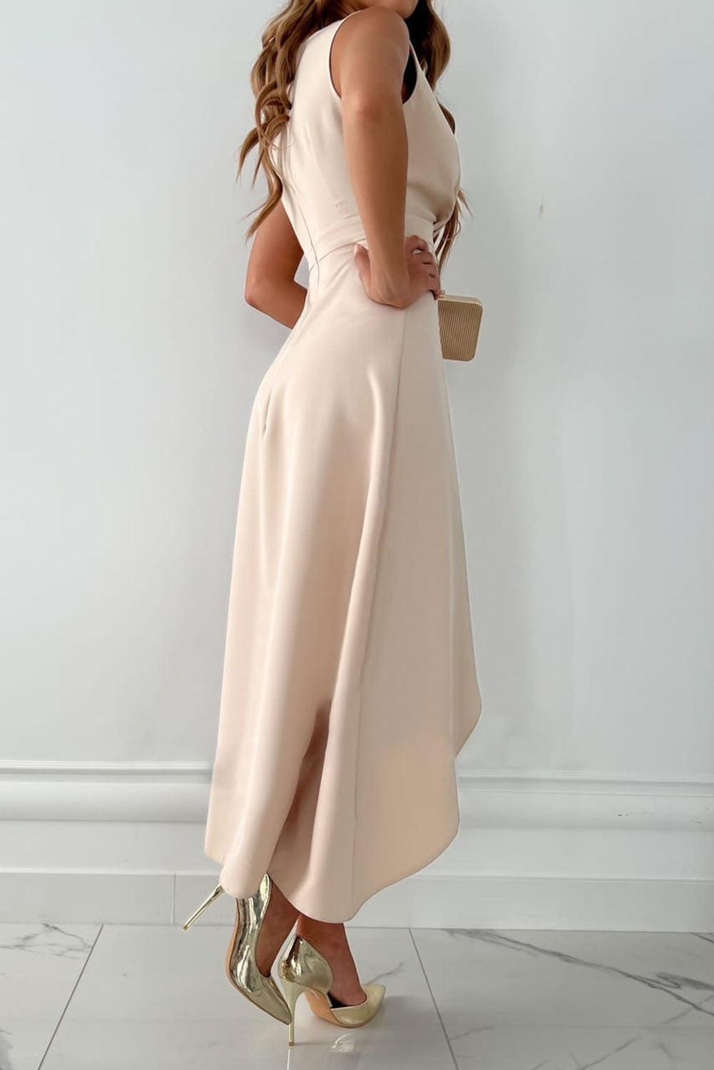 Robe portefeuille maxi beige — vue 2
