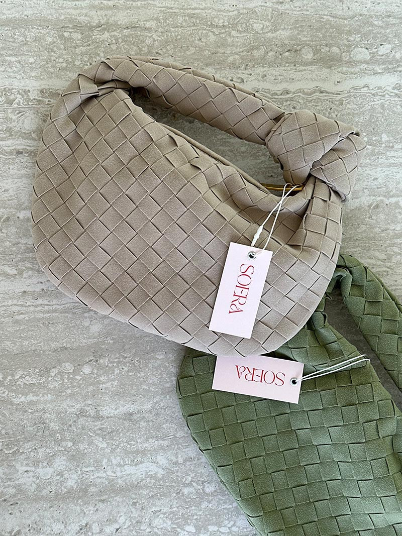 Sac tressé mini en daim — vue 17