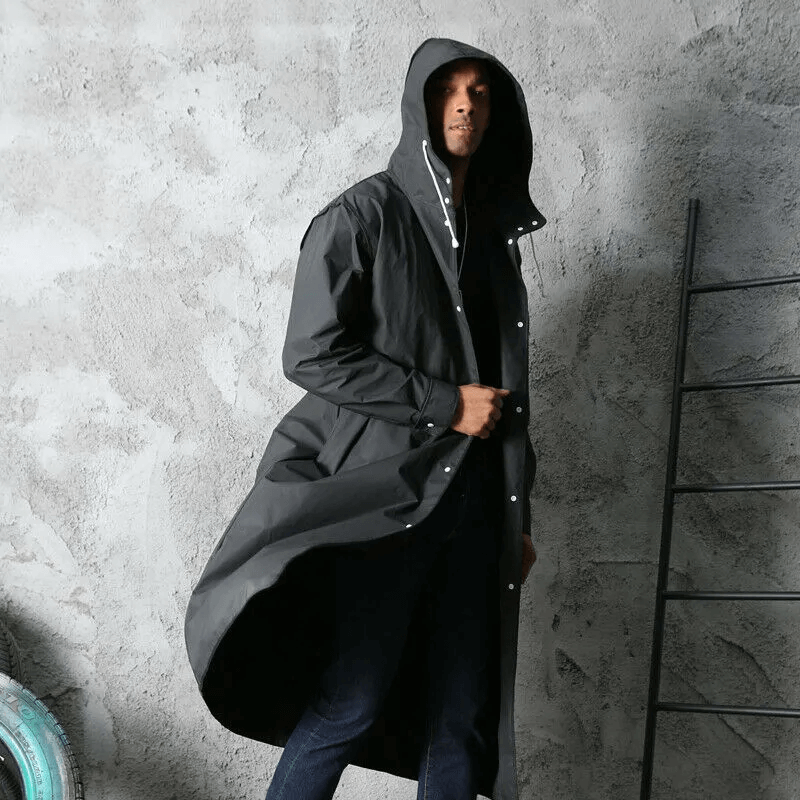 Imperméable Long Femme Noir Elégant