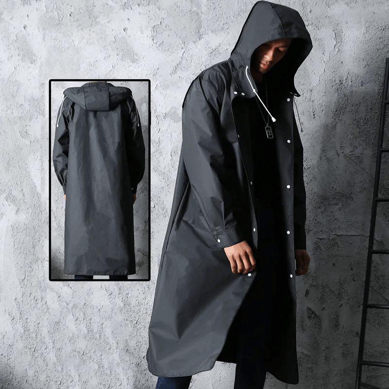 Imperméable Long Femme Noir Elégant