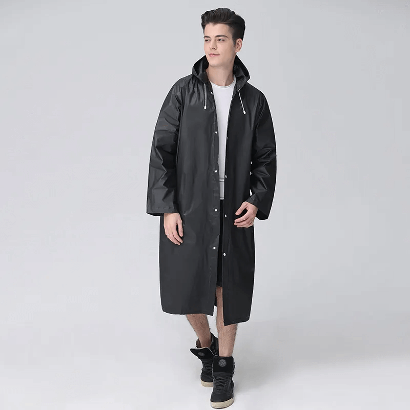 Imperméable Long Femme Noir Elégant