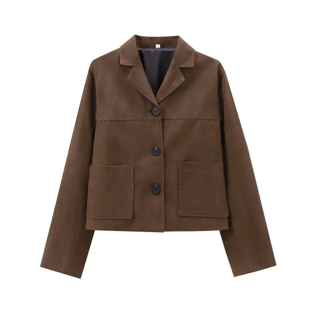 Veste courte boutonnée pour femmes