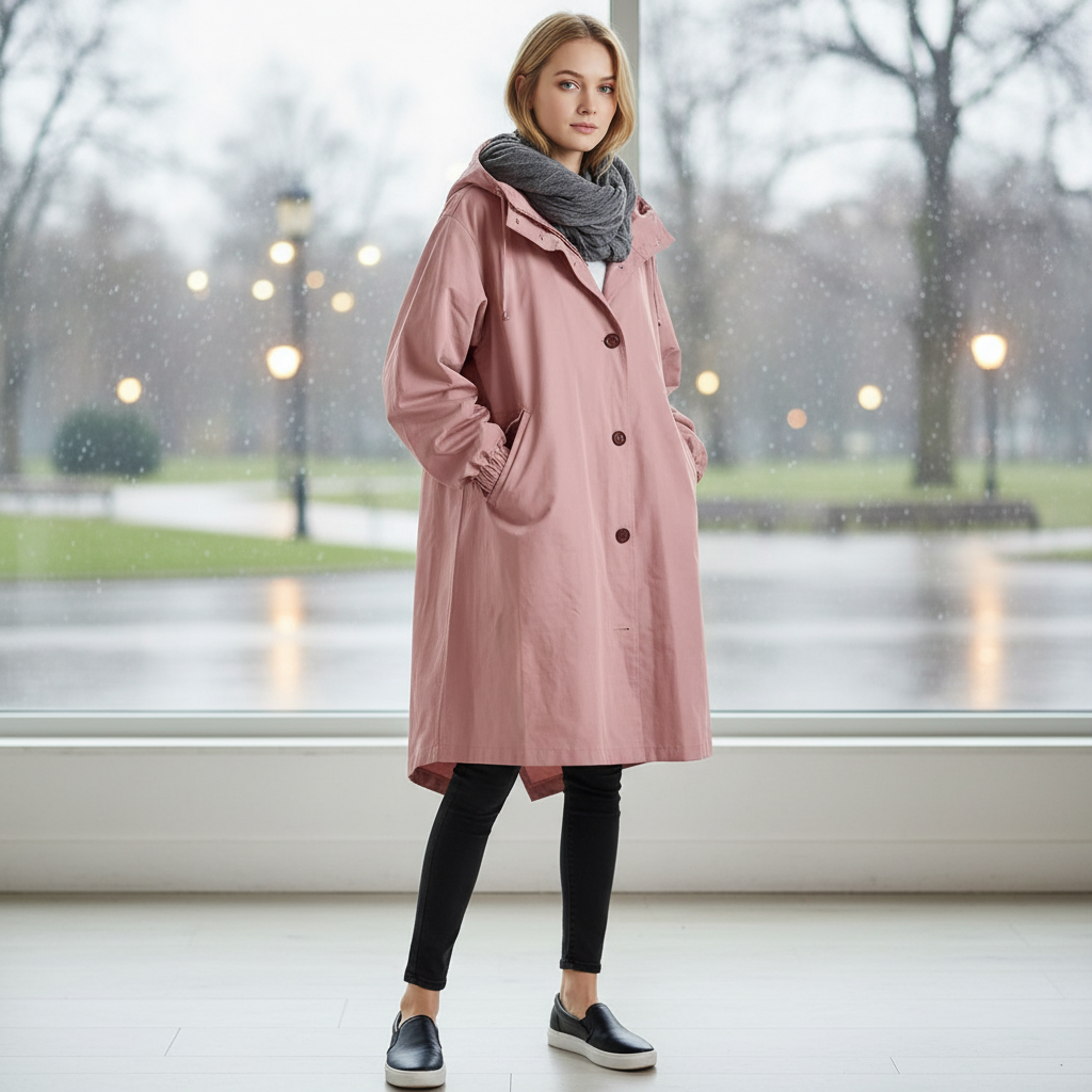 Veste de Pluie Légère Femme Coupe Oversize Déperlante
