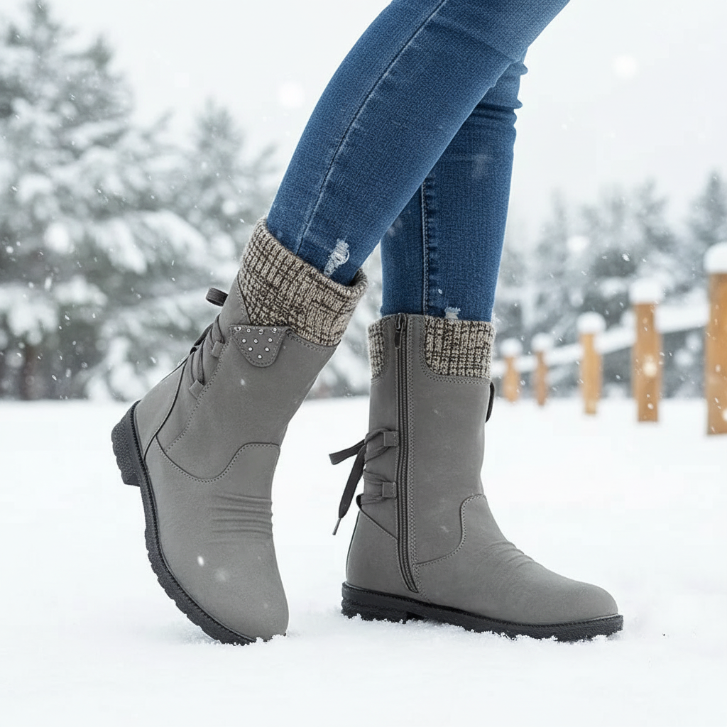 Bottes d'Hiver Imperméables Femme avec Doublure Polaire