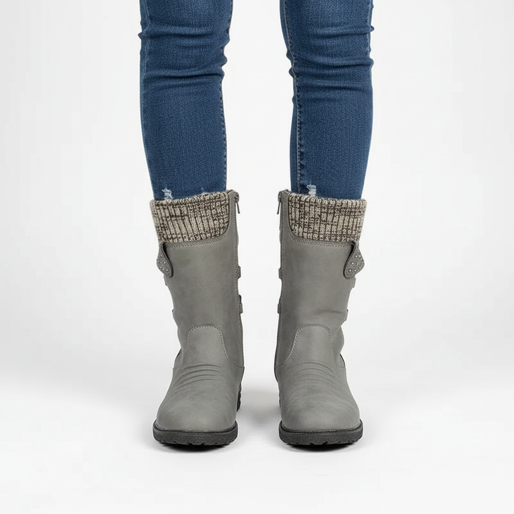 Bottes d'Hiver Imperméables Femme avec Doublure Polaire