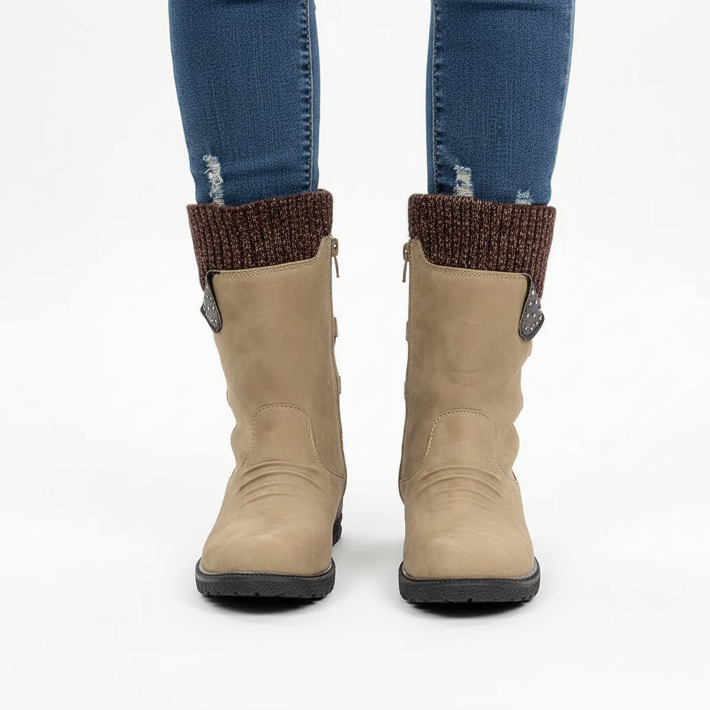 Bottes d'Hiver Imperméables Femme avec Doublure Polaire