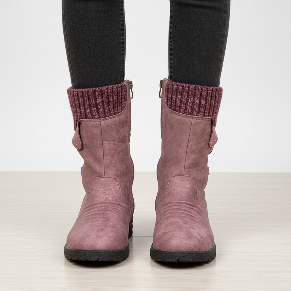Bottes d'Hiver Imperméables Femme avec Doublure Polaire
