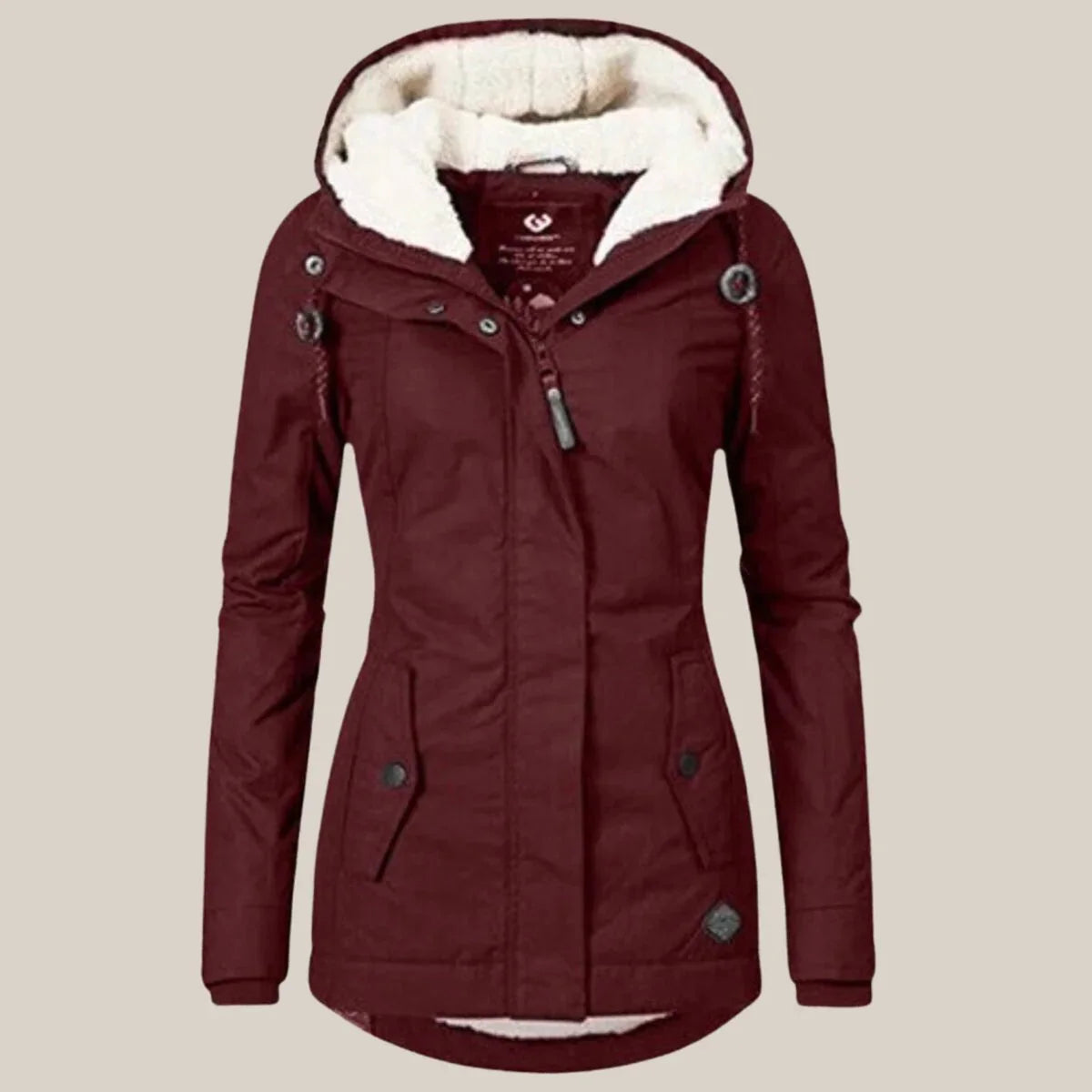 Manteau d'hiver matelassé à capuche doublée de polaire Sherpa pour femme