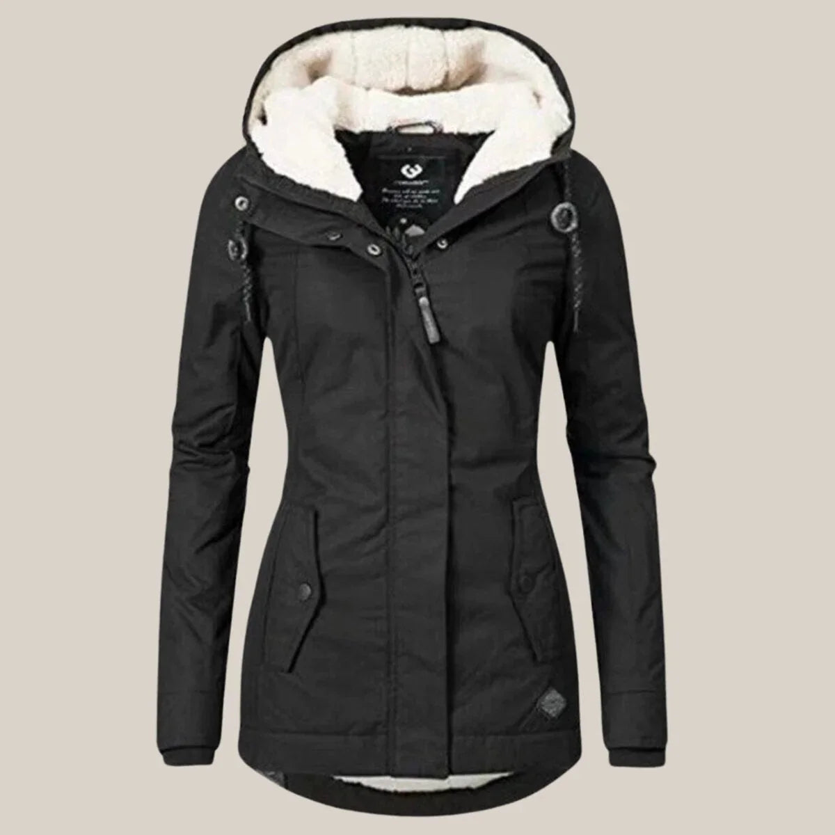 Manteau d'hiver matelassé à capuche doublée de polaire Sherpa pour femme