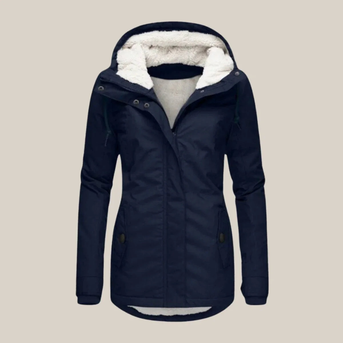 Manteau d'hiver matelassé à capuche doublée de polaire Sherpa pour femme
