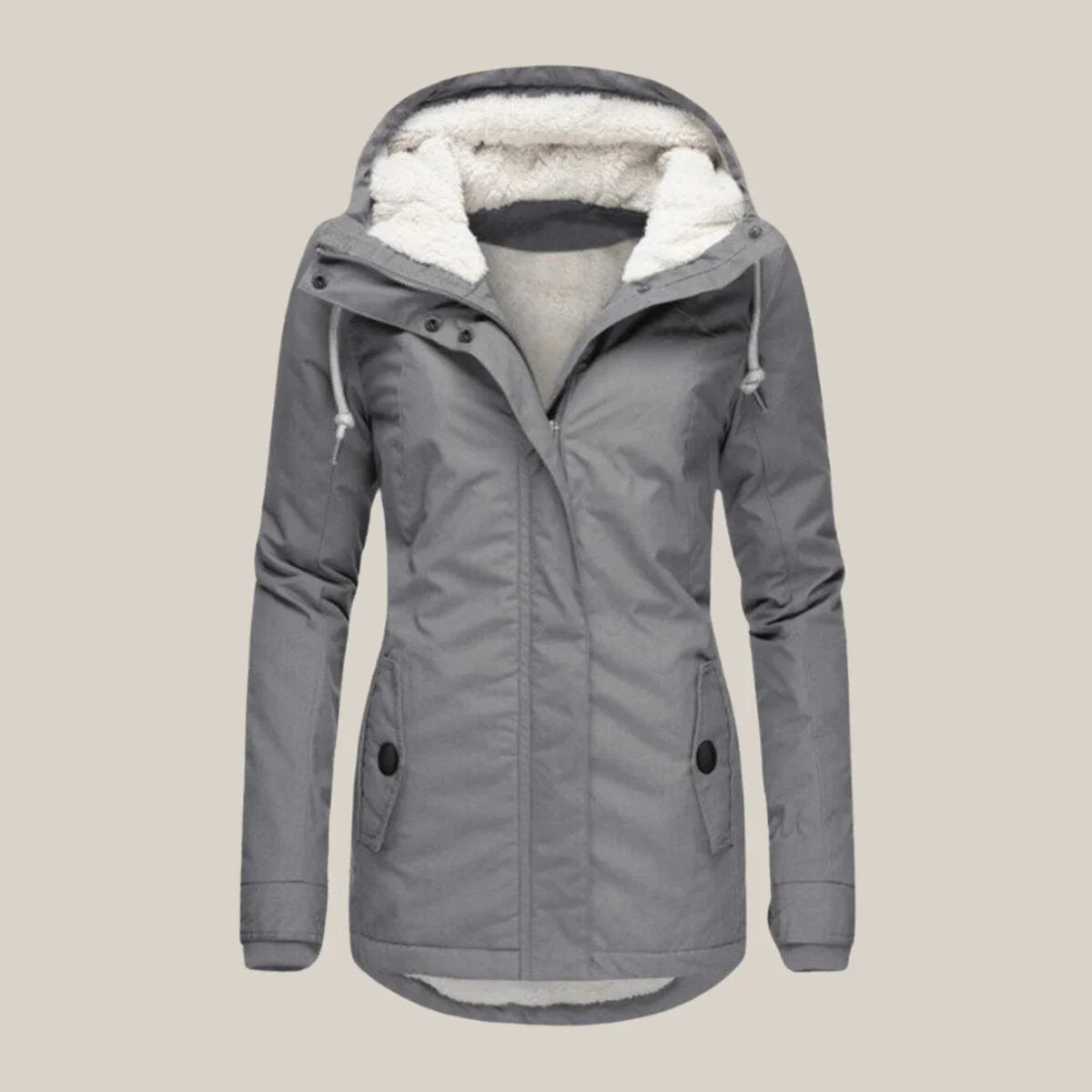 Manteau d'hiver matelassé à capuche doublée de polaire Sherpa pour femme
