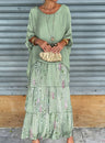 Vert pastel avec motif